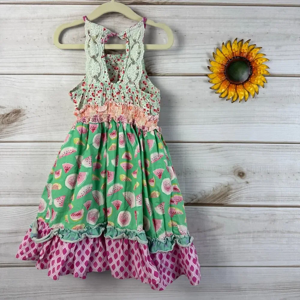 Matilda Jane Girls Adventure Begins Slice of‎ Life Watermelon Dress 6